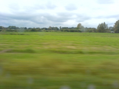 Vorbeifliegende Landschaft